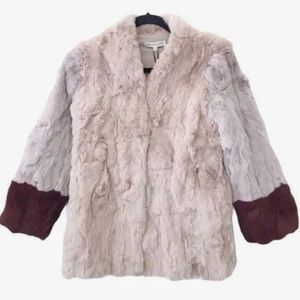 New Heartloom Mari Fur Colorblock jacket